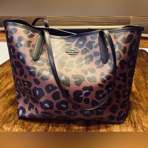 Coach City Tote with Leopard Print